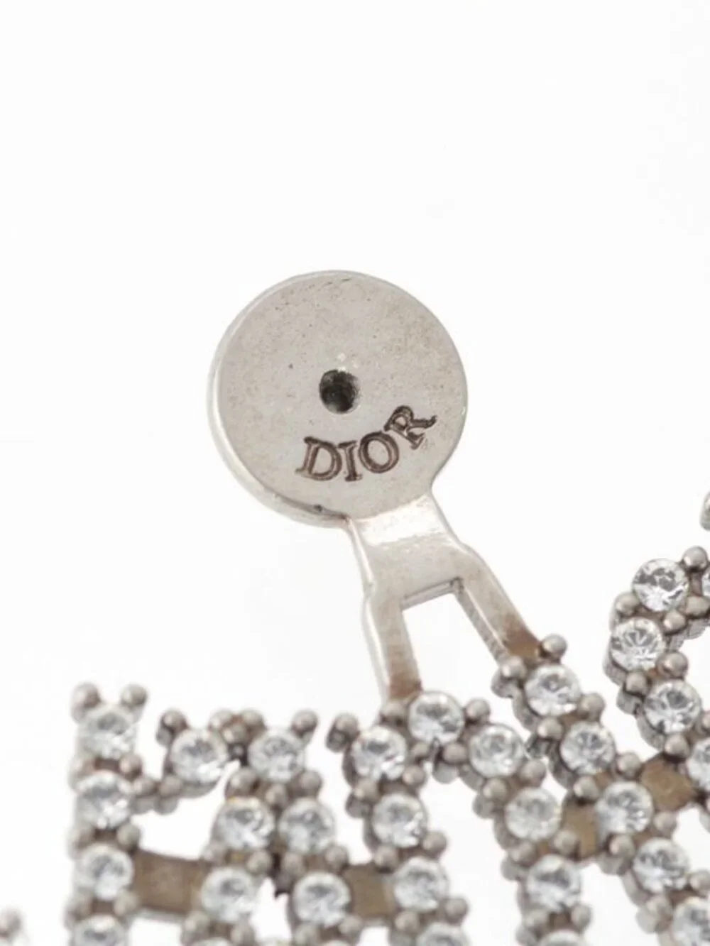 Dior J'adior Rhinestone Earrings Silver - Picture 7 of 8